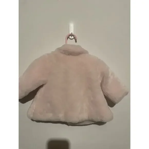 KoalaBaby Girls 0-3 Month Faux Fur Trim Coat - Picture 5 of 7